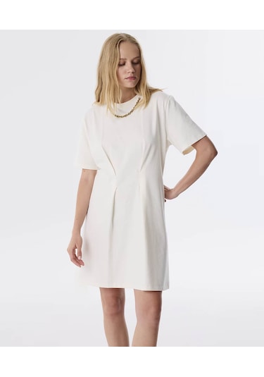 Twist Çıkarılabilir Zincirli Penye Ekru Kadın Elbise Tw6250002168 Ekru