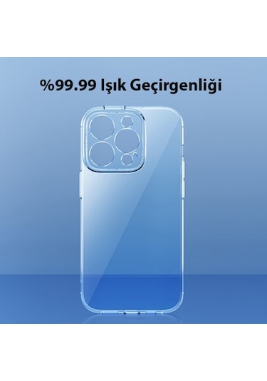 More TR Baseus Simple Case iPhone 14 Pro 6.1 Kamera Korumalı İnce Silikon Şeffaf Kılıf