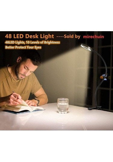 Dancemonkey 48 Led Usb Masa Lambası Klipsli 3 Renk Mod 10 Parlaklık 360â Esnek Göz Korumalı 2