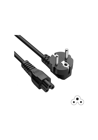 C5 Yonca Power Kablosu Notebook Laptop Adaptör Güç Kablosu - 3 mt