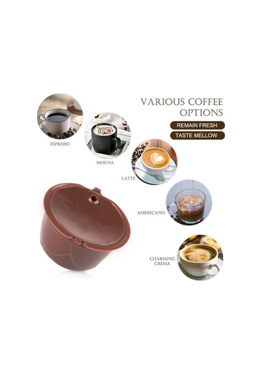 Fastbuy 3 Adet Dolce Gusto Uyumlu Paslanmaz Çelik Kahve Kapsülü - Yeniden Kullanılabilir Kahverengi Diğer Diğer