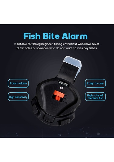Jeemson Deniz Kamışı Uyarıcısı, Led Işıklı Ve Sesli, Balık Tutma Alarmı, Hassasiyet Ve Ses Ayarlı, İple Zarar Vermez, Siyah Plastik, Tekli Paket
