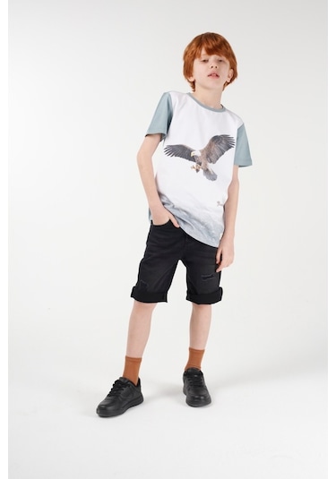 Brz Kids Dijital Baskılı Erkek Çocuk Kısa Kollu T-Shirt Çok Renkli (535255684) Çok Renkli