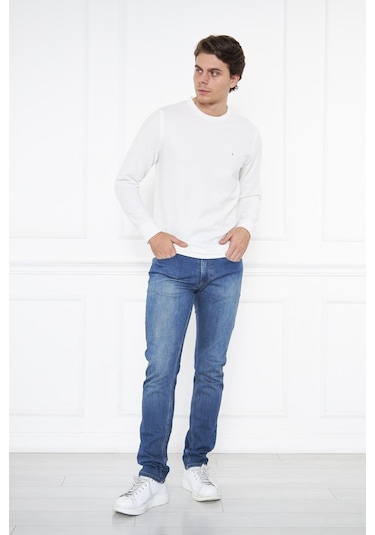 Brango 90045-23y Erkek Sweatshırt 90045-1597-R0198 Beyaz
