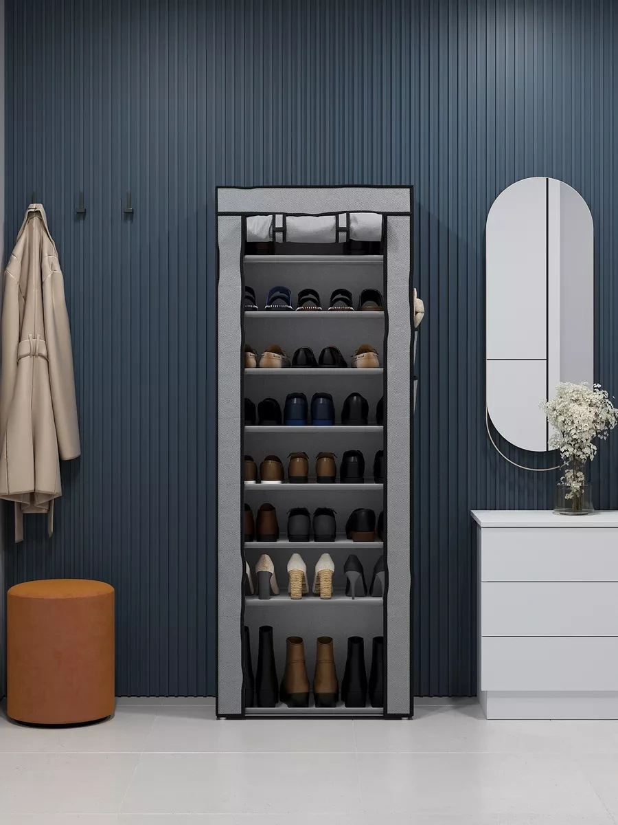 2s.k Kumaş Kılıfı Olan Ayakkabı Saklama Dolabı 179827493 Gri