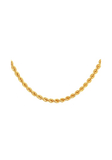 14 Ayar Altın Zincir Kalın Halat Zincir Kolye 45 Cm Uzunluk 4,00 Mm Eni