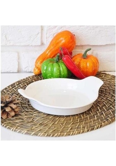 Porland Beyaz Sahan 21cm Ateşe Dayanıklı Porselen Beyaz