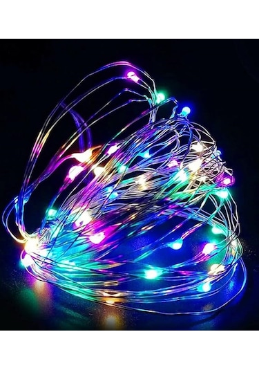 Ev Balkon Ve Parti İçin 3 Metre Pilli Renkli Peri Led Yılbaşı Süsü Işık Renkli