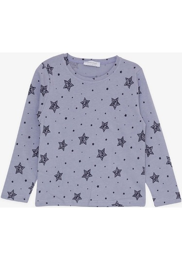 Breeze Kız Çocuk Pijama Takımı Yıldız Desenli 1.5-5 Yaş, Lila-lila Lila