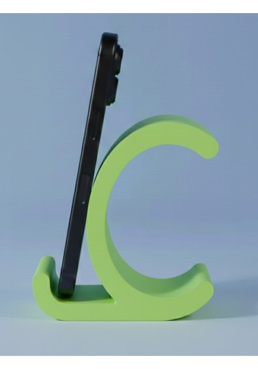 Dekoratif C Harfi Tasarımlı Masaüstü Akıllı Telefon Standı Ve Tutucu Yeşil