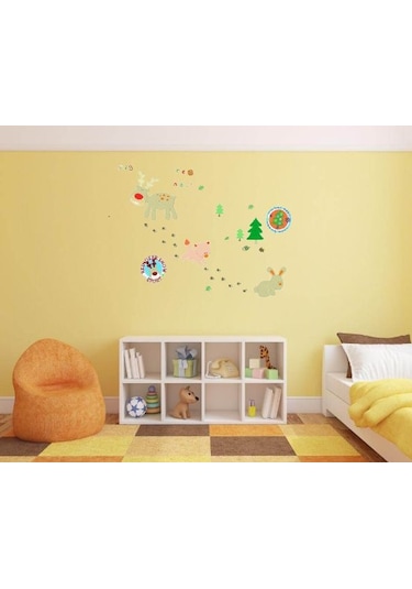 Duvar Süsü Sticker 2 Adet Ormanlı Desenli Pvc 48x33x0,5cm