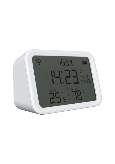 Neo Nas-cw01w 4'ü 1 Arada Çok İşlevli Sensör Akıllı 2,4 Ghz Wifi Sıcaklık Ve Nem Dedektörü, Çift Modlu Saat / Parlaklık