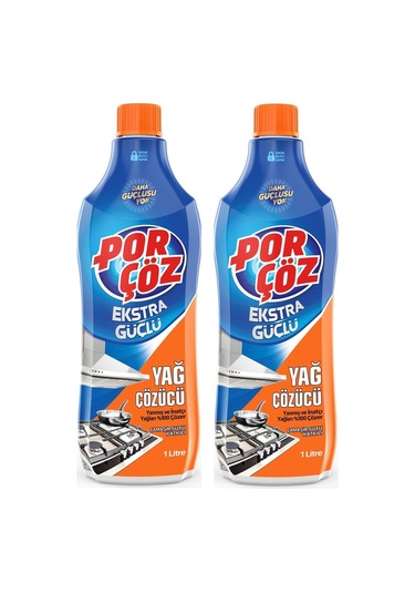 Porçöz Ekstra Güçlü Yağ Çözücü Çamaşır Suyu Katkılı 2 x 1 L