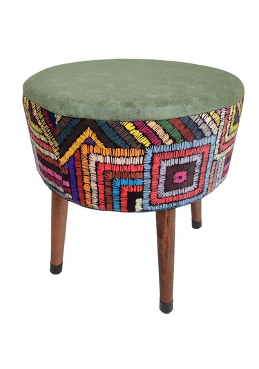Puf Koltuk Tabure - Etna Gökkuşağı Yeşil Fıstık Yeşili