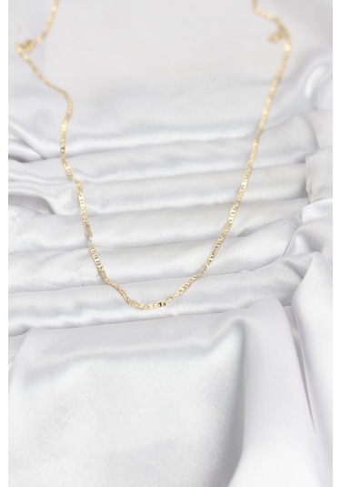 Cm 14k Gold Renk Yassı Zincir Model 60 Cm Kadın Kolye Diğer