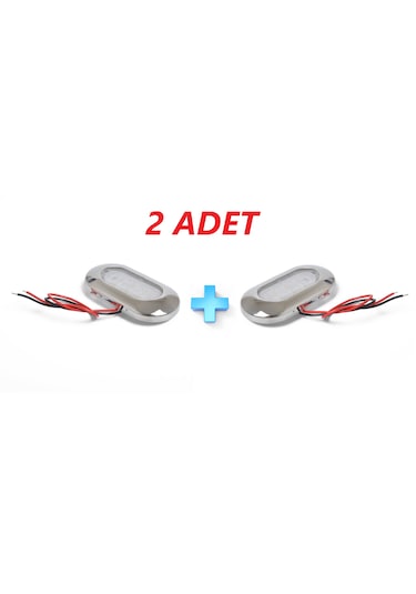 2'li Tekne Merdiven Lambası. 12v. Krom Çerçeve. Mavi. Aydınlatma Mavi