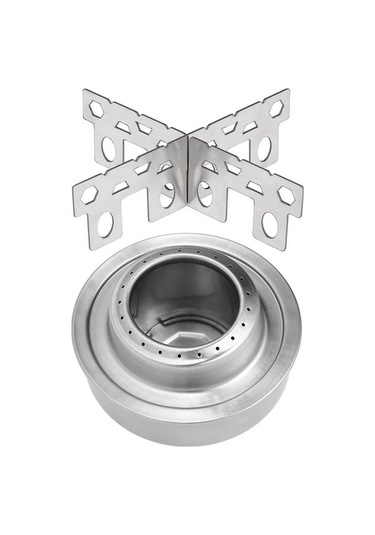 Pazly Ve Taşınabilir Stand Seti Raf Ocak Mini Kombinasyon Gümüş Çapraz Ayaklı Alkol Alan Açık Dn Gümüş