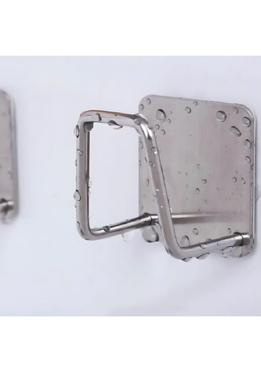 Kosona Duvar Takılı 304 Paslanmaz Çelik 4'lü Sponge Sulama Rakusu - Kolay Kurulum, Parlak Yuşatma, 8lbs Yüke Dayanır Gümüş