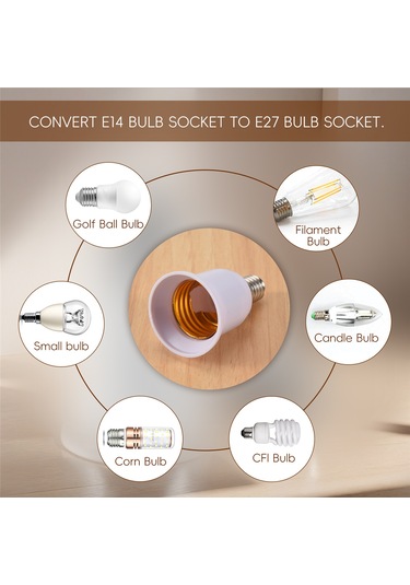E14'ten E27'ye Uzatma Tabanı Led Cfl Ampul Lamba Adaptörü Dönüştürücü Vida Soketi