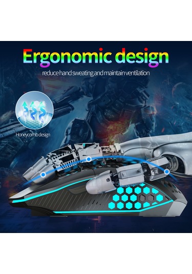 Kablosuz Oyun Faresi Kolayca Şarj Edilebilen 8 Düğmeli Usb Fare Masaüstüne Dönüş Düğmesi 3 Ayarlanabilir Dpı Seviyesi Bilgisayar Pc İçin 4 Mod