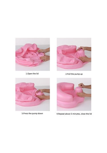 Yifomall Bebek Oturma Eğitimi Sandalyesi - Inflamalı Pvc Masaüstü/plaj/banyo Koltuğu - Ergonomik Tasarım - 5 Ay-2 Yaş - Pembe