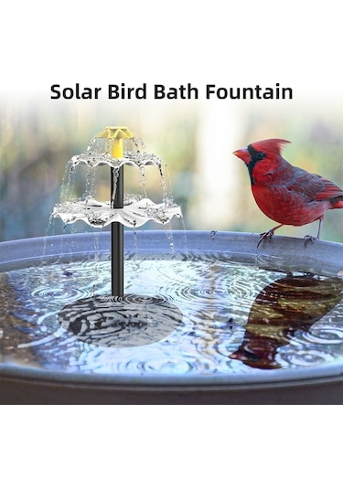 Pazly Güneş Enerjili 9 Nozullu Kuş Banyosu Ve Bahçe Çeşmesi Pompası - 2.5w