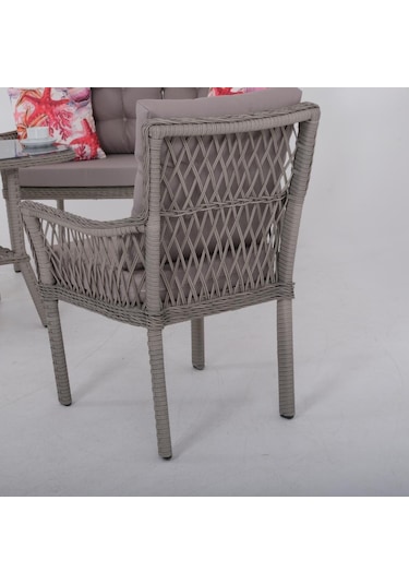 Fusion İkili Rattan Bahçe Oturma Grubu Gri Rehome Gri