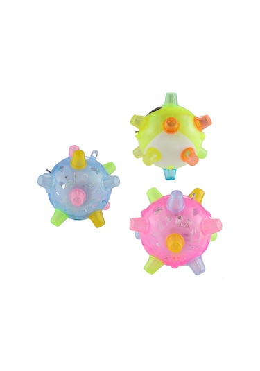 3 Pcs Funny Flashing Bouncing Ball Led Light Dancing Music Ball Toys, Random Color Delivery