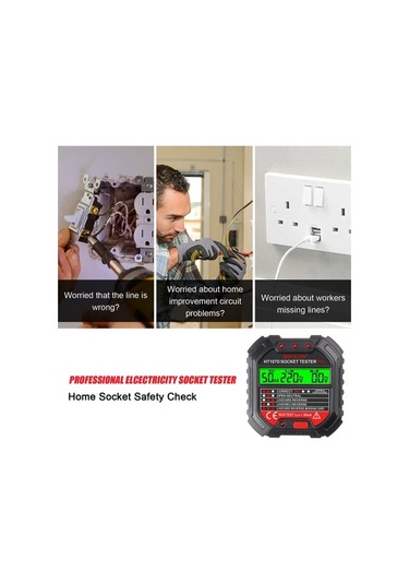 Trendooze Priz Test Cihazı - 6 Led Soket Kontrol Aleti - 90-250v, Evrensel Tasarım