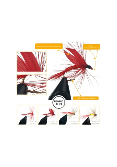 Yuntech01 40 Adet Su Geçirmez Abs Kutulu Orman Balıkçılığı Sünger Seti - Keskin Karbon Çelik İğneler, Farklı Balık İhtiyaçları İçin Uygun