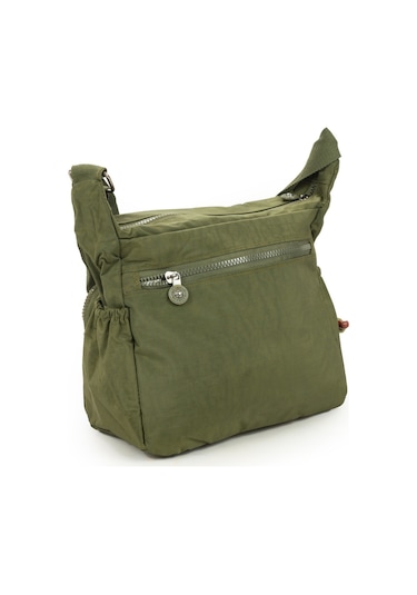 Krinkıl / Klinkır Su Geçirmez Kumaş Çok Gözlü Çapraz Kol Ve Omuz Postacı Çantası Haki 5835 Haki