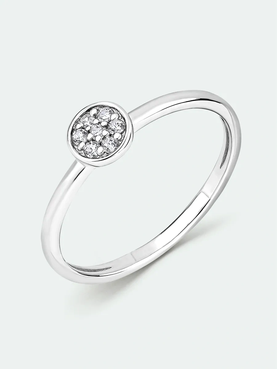 Torgovyj Dom Uvelir Holding 925 Ayar Zirkon Taşlı Gümüş Nişan Yüzüğü 400352916 Gri