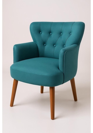 Roma Berjer - Modern Tekli Koltuk - Babyface Kumaş - Petrol Rengi