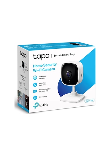TP-Link Tapo C100 Full Hd 1080P Gece Görüşlü 128Gb