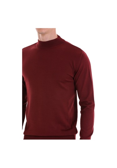 Hatemoğlu Kiremit Regular Fit Düz Yarım Balıkçı Yaka Yünlü Triko Kazak Kiremit