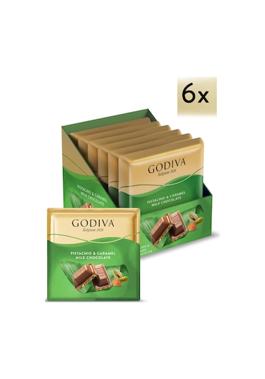 Godiva Antep Fıstık Karamelli Kare Çikolata 6 x 60 G