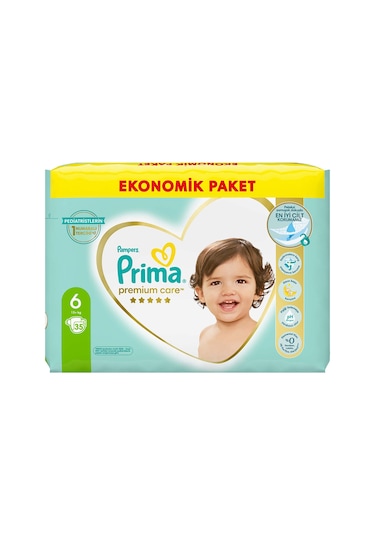 Prima Premium Care Bebek Bezi 6 Beden 13+ KG Ekonomik Paket 35 Adet