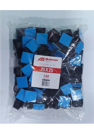 Mutlusan Siyah 25x25 Yapışkanlı Klips 062129142525