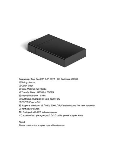 Usb 3.0 3.5 İnç Hdd Sata Harici Sabit Kılıf Kutusu Okuyucu Desteği 10 Tb Sabit Sürücü Muhafaza Yüksek Hızlı Adaptör 5gbps Pc Lapop İçin Aktarım Hızı.