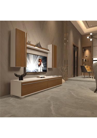 Decoraktiv Eko 5d Mdf Std Tv Ünitesi Tv Sehpası Beyaz - Ceviz