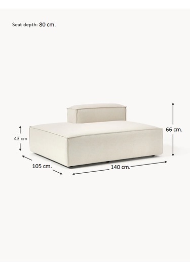 Most Mollis Sol Pro Köşe Modül 01 Kırık Beyaz Keten Kumaş Yumuşak