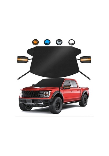 Besthome1 Kar Rüzgarlığı Kılıfı, 600d Oxford, 175x125 Cm, Gümüş Renk, Buz Çözücü, Çift Lastikli, Kolay Montaj, Uygun Farklı Ala