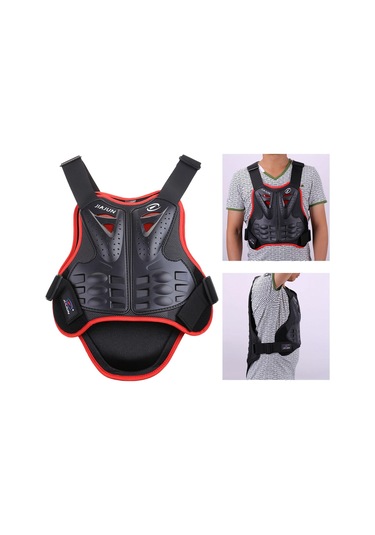 Suntek Dirtbike Red M Için Motosiklet Koruma Yeleği Omurga