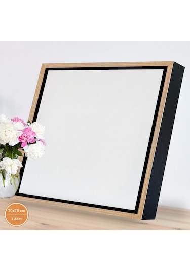 Gold Çerçeveli Tuval 70 x 70 CM Kare Profesyonel %100 Pamuk Boş Tablo