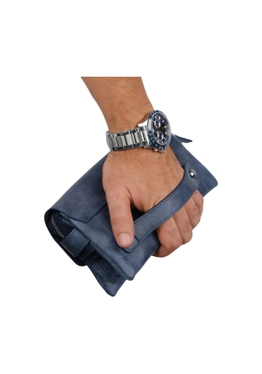 Mft Leather Hakiki Deri Unisex El Çantası Boliva 9874 Tiguan Lacivert