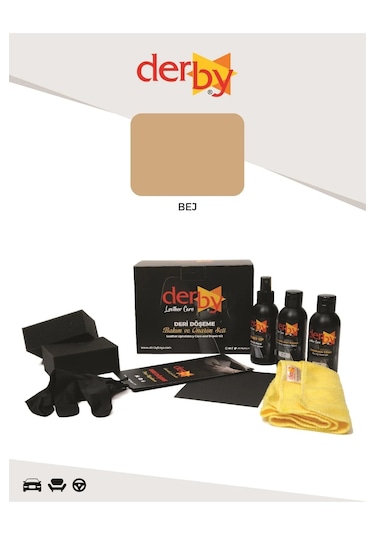 Derby Bej Deri Döşeme Ve Direksiyon Boyama 3 Lü Set