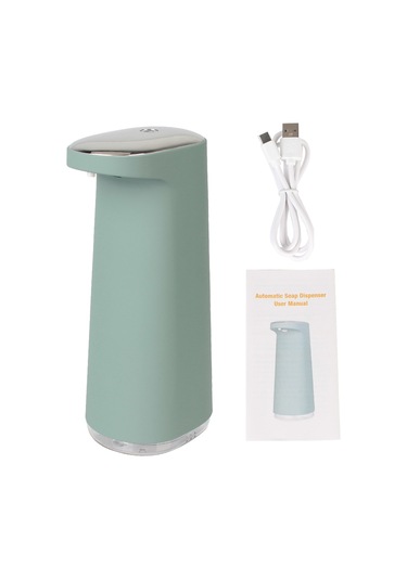 450ml Otomatik Köpük Sabunluk Usb Şarjlı Temassız Dispenser 1 Yeşil