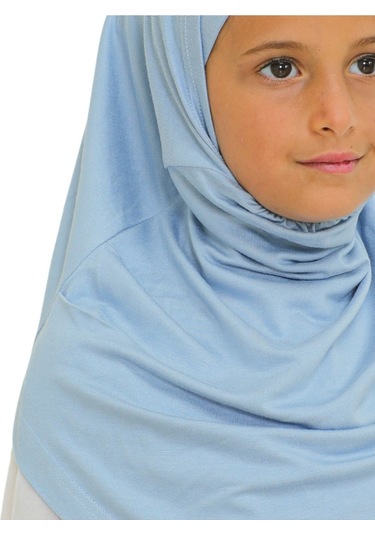 Çocuk Hazır Giyim Başörtüsü Şal Turban Viskon - Bebe Mavisi Mavi