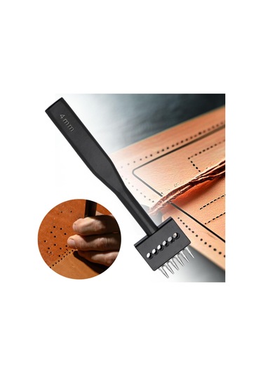 Suntek Deri Çatal Yumruk El Aleti Çelik Yuvarlak Delik 6-diş 6 Diş