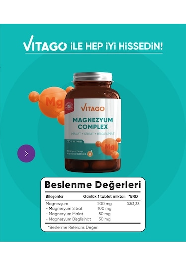 Vitago Magnezyum Complex 30 Tablet